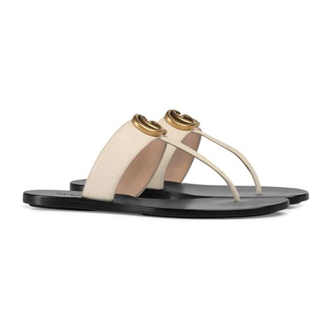 gucci double g thong sandals white|gucci thong sandals women's.